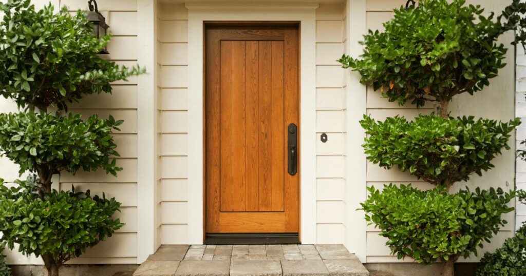 留守の戸建て住宅の玄関。何度行っても会えない場合の判断基準をイメージした写真