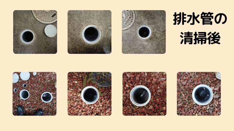 外排水管清掃後の排水マスの状態