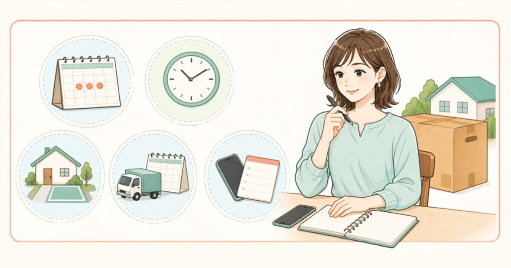引越し見積もりを依頼する前に決めておきたい情報のチェックリストイラスト