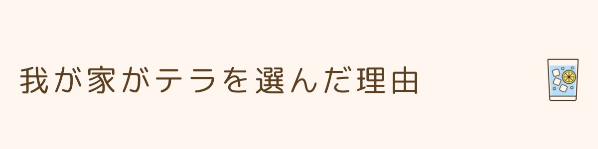 我が家がテラを選んだ理由