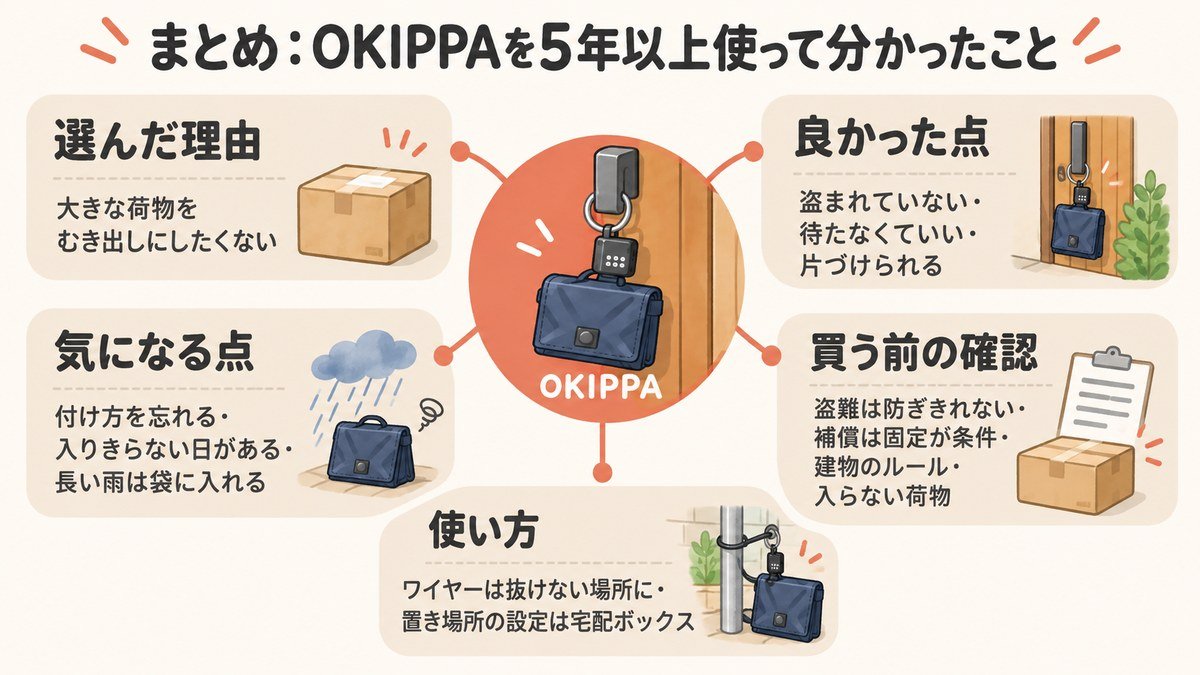 まとめ:OKIPPAを5年以上使って分かったこと(選んだ理由・良かった点・気になる点・買う前の確認・使い方)